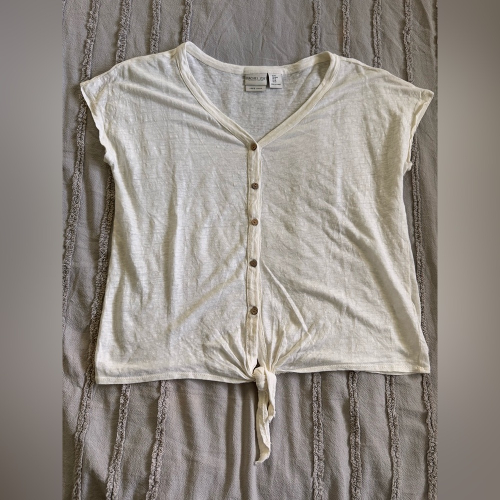 100% Linen Rachel Zoe Button Down Top Size M